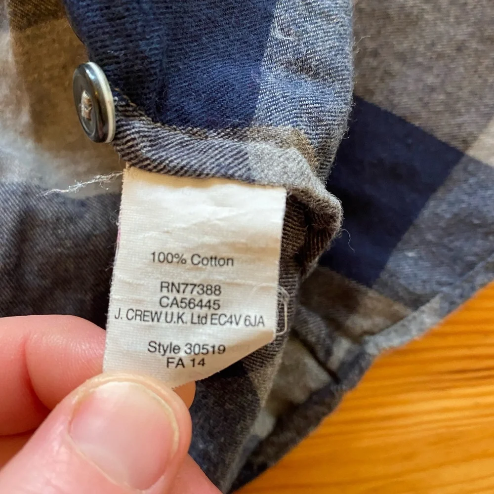 J.Crew Perfect Shirt Midnight Buffalo Plaid Flannel Button Down Cotton Medium